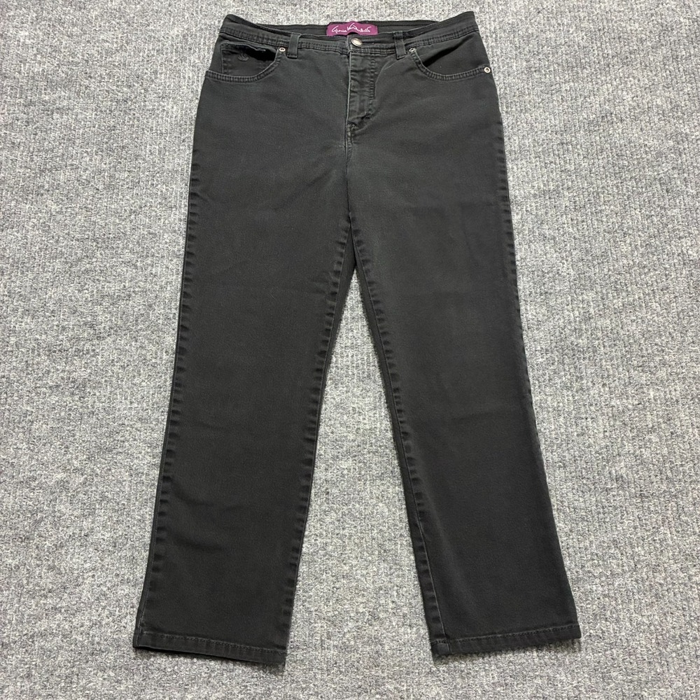 Gloria Vanderbilt Womens Jeans Petite Size 10P Short Black Denim Mid Rise